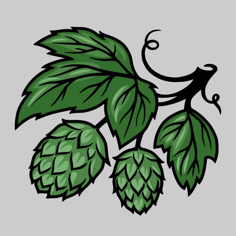 Black and white craft beer hop seed vector