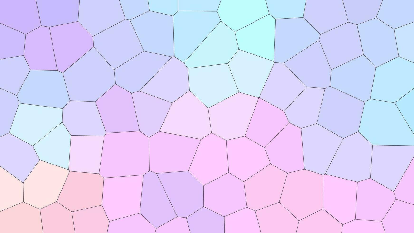 Decorative Stained Glass Window Banner. Pastel Mosaic Abstract Vector Background in Pink, Peach, Blue, and Purple Colors. Vitrage Geometric Texture.