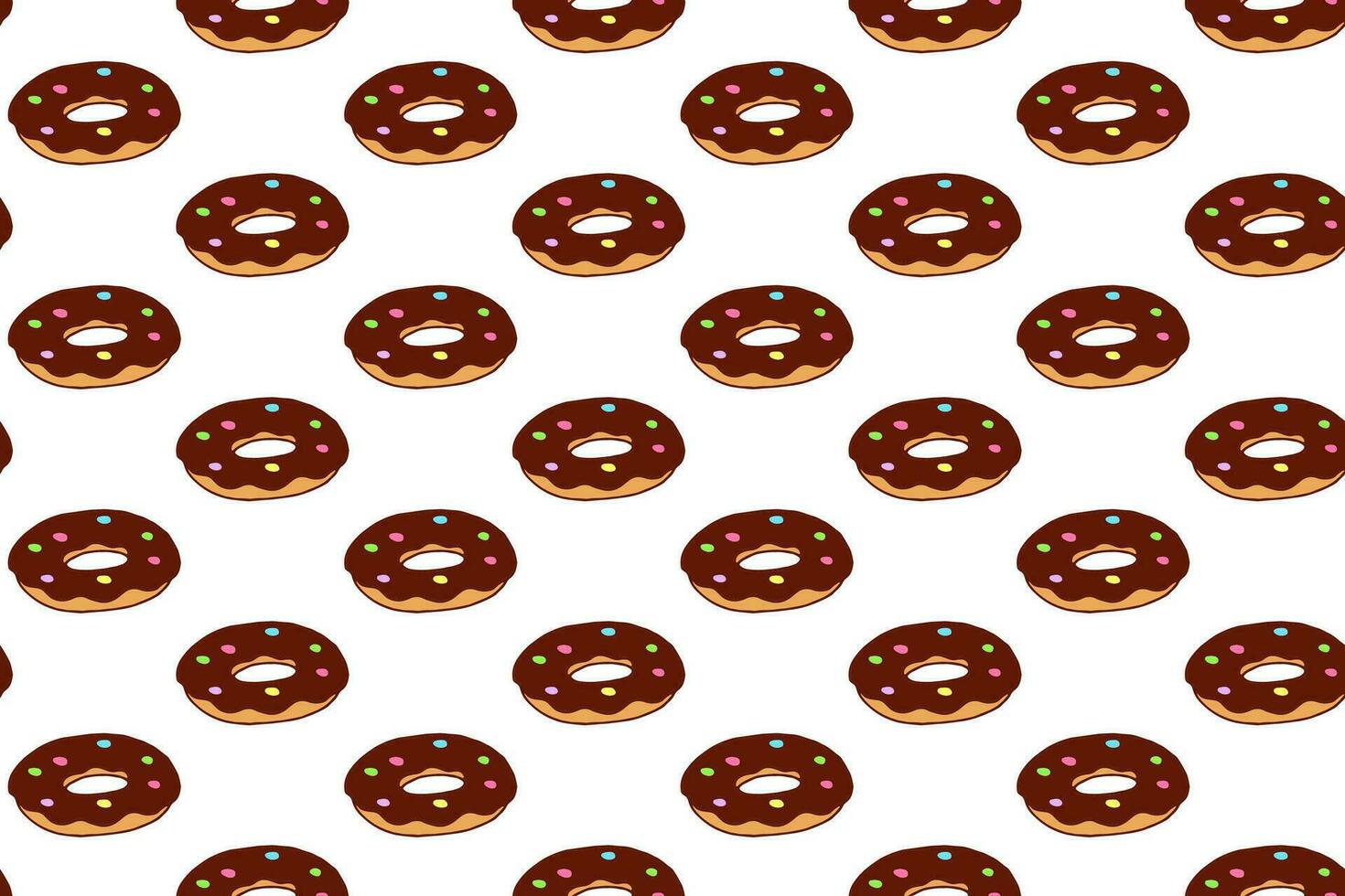 rosquilla sin costura modelo. dulce chocolate rosquilla antecedentes. linda vistoso vector garabatear fondo de pantalla, muestra de tela para envase papel o tela