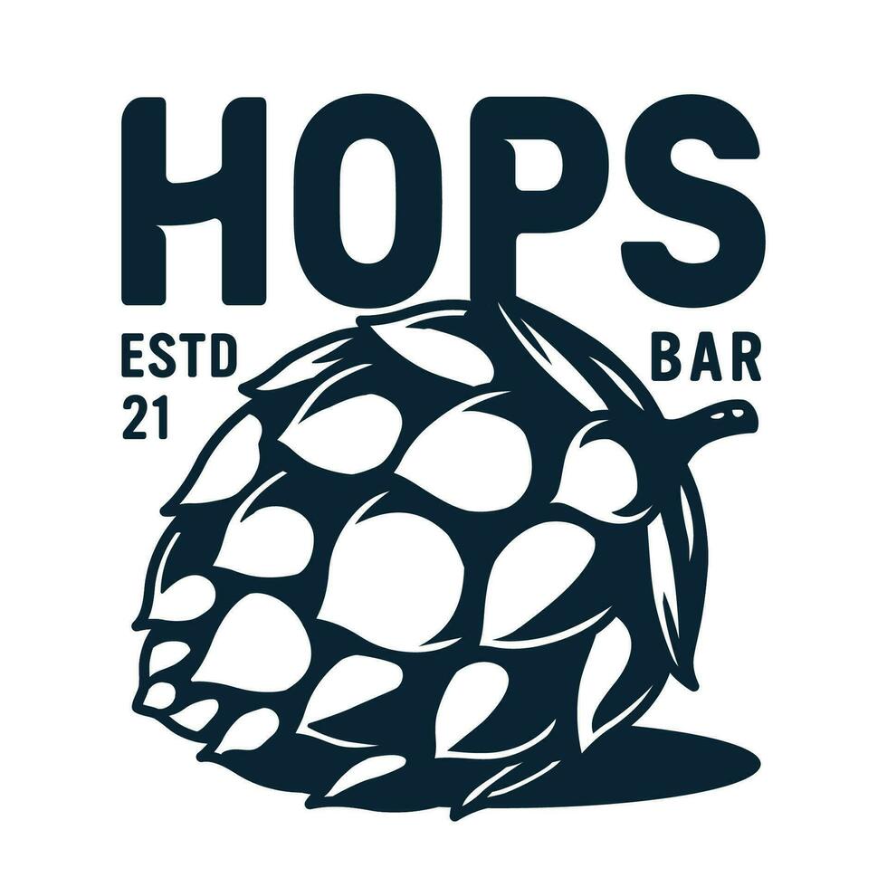 Emblem of brewery hop for craft beer bar and pub vector