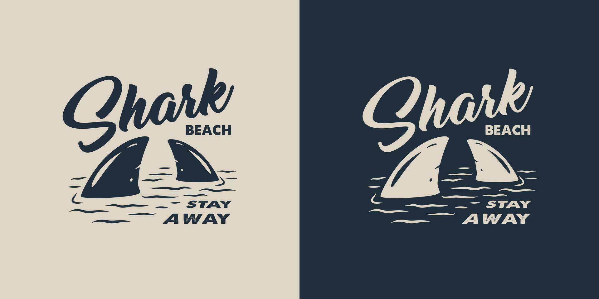 Surfing summer print of shark fin on waves vector