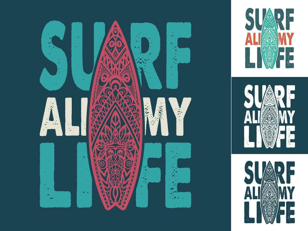 Print set of surfing surfboard. Hawaii board logo vector