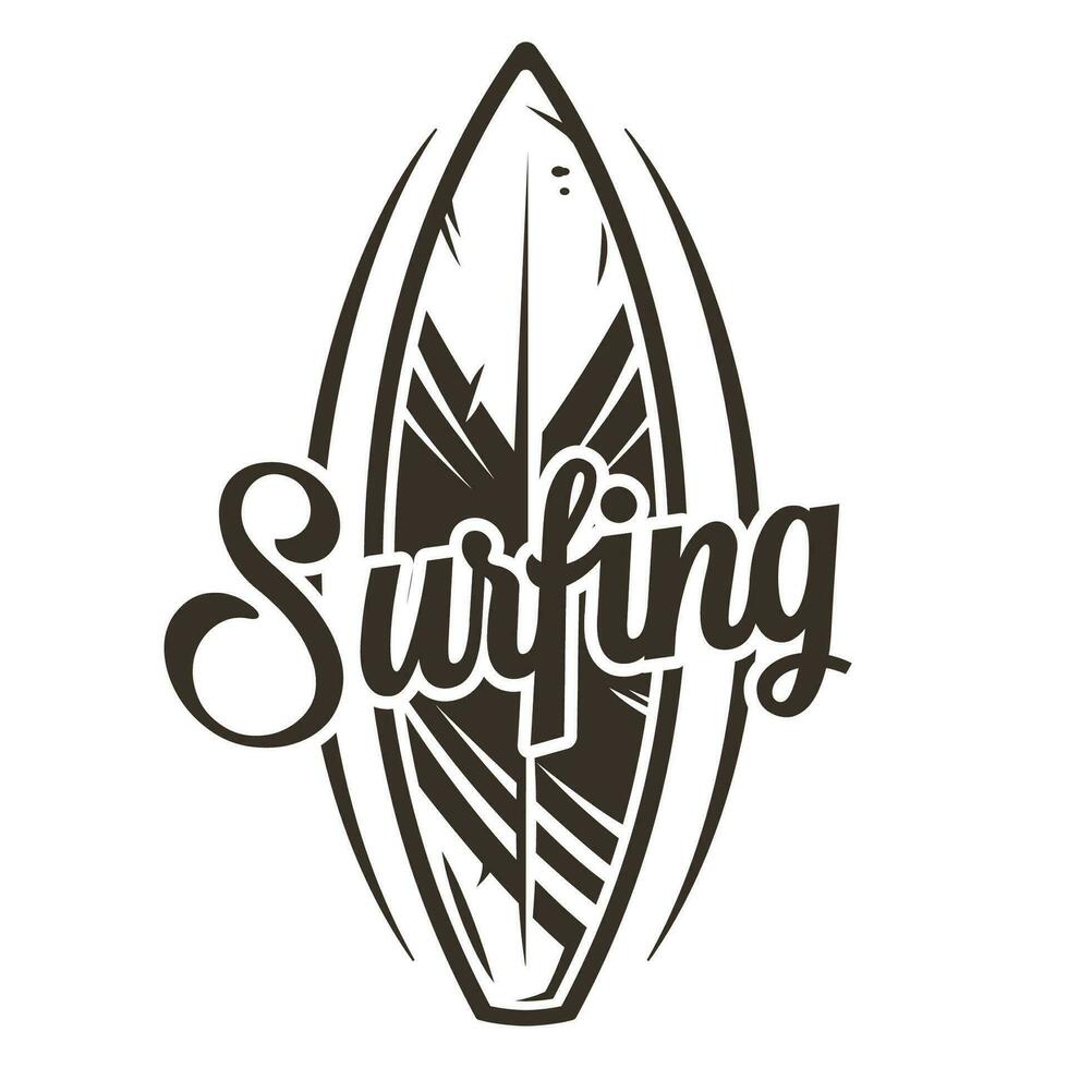 Surf board ornament graphic surfing hawaii board vector