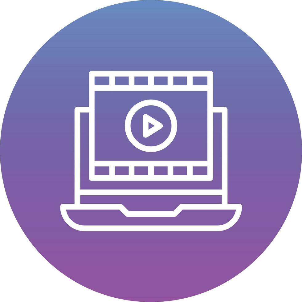 Film on Laptop Vector Icon