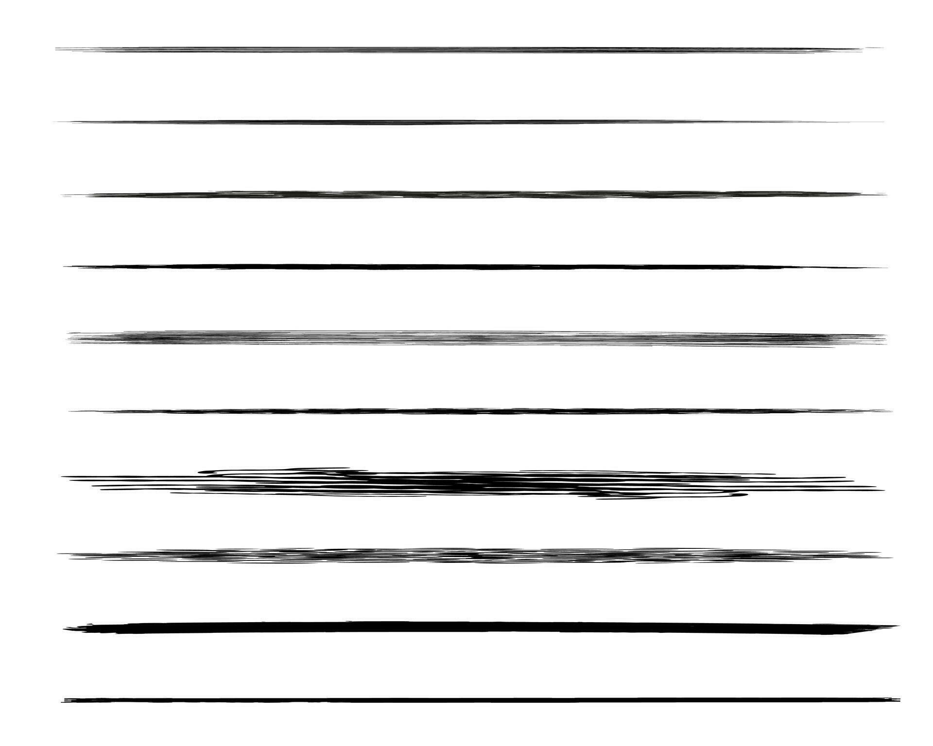 A set of brushes and elements for notes, highlighting and underlining