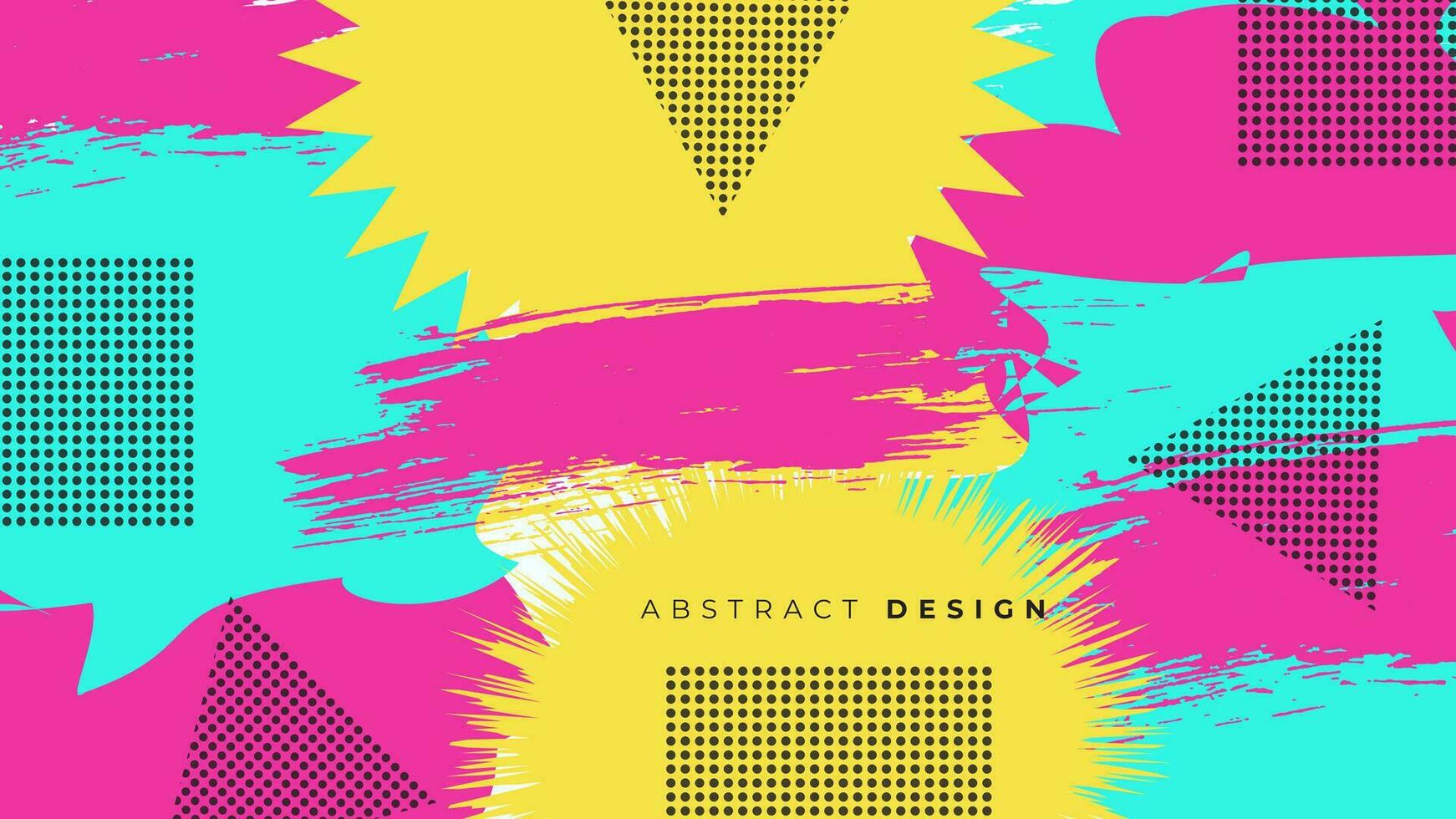 abstract poster 90's style design vector