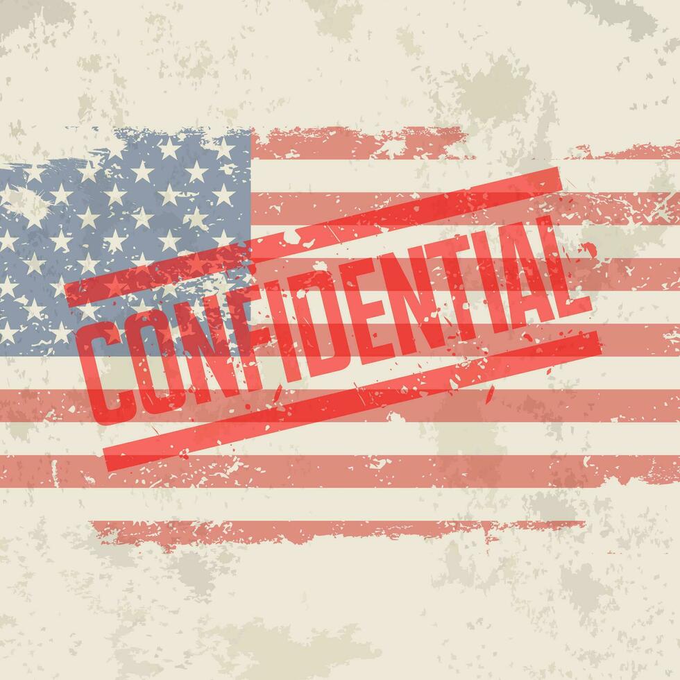 retro confidential stamp design vector