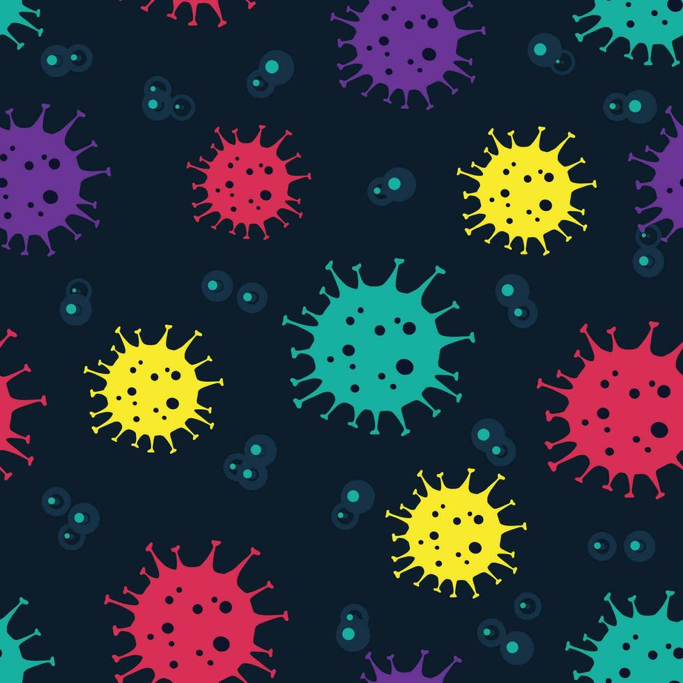 Microbe, bacteria, pandemic corona virus medicine mask pattern vector