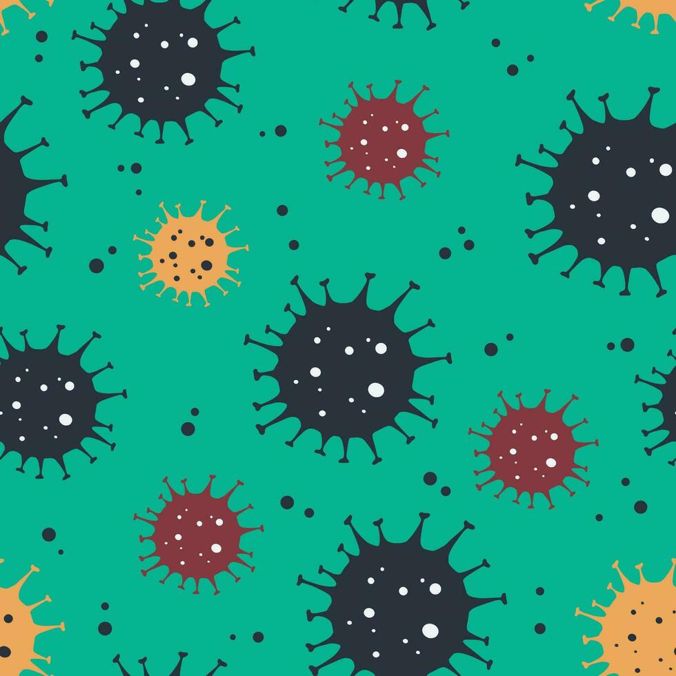 Microbe, bacteria, pandemic corona virus medicine mask pattern vector