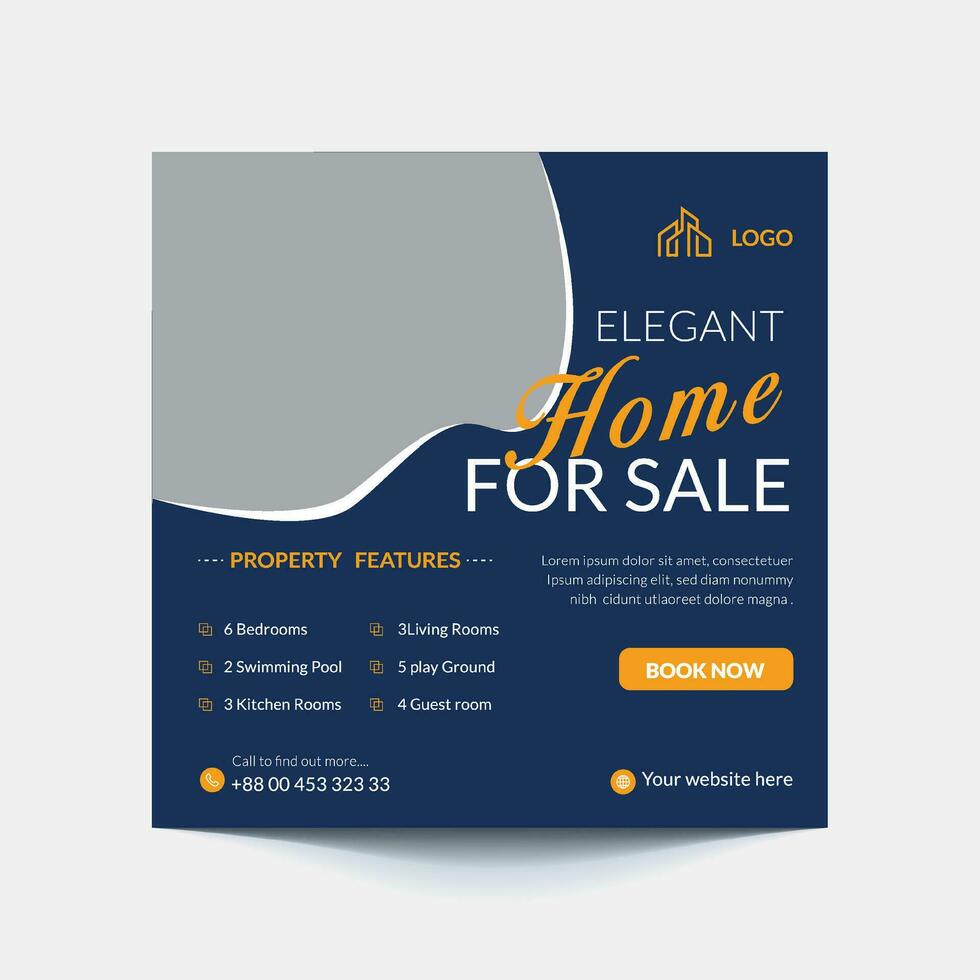 Trendy Editable real estate house sale and home rent advertising geometric modern square Social media post banner layouts set for digital marketing agency. Business elegant Promotion template design. vector