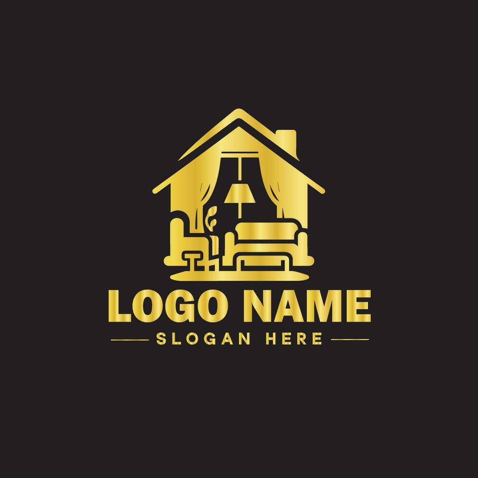 Real estate logo property house home construction building logo icon editable vector