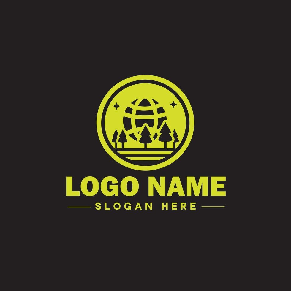 Environmental logo ecologic green nature farm business logo icon editable vector