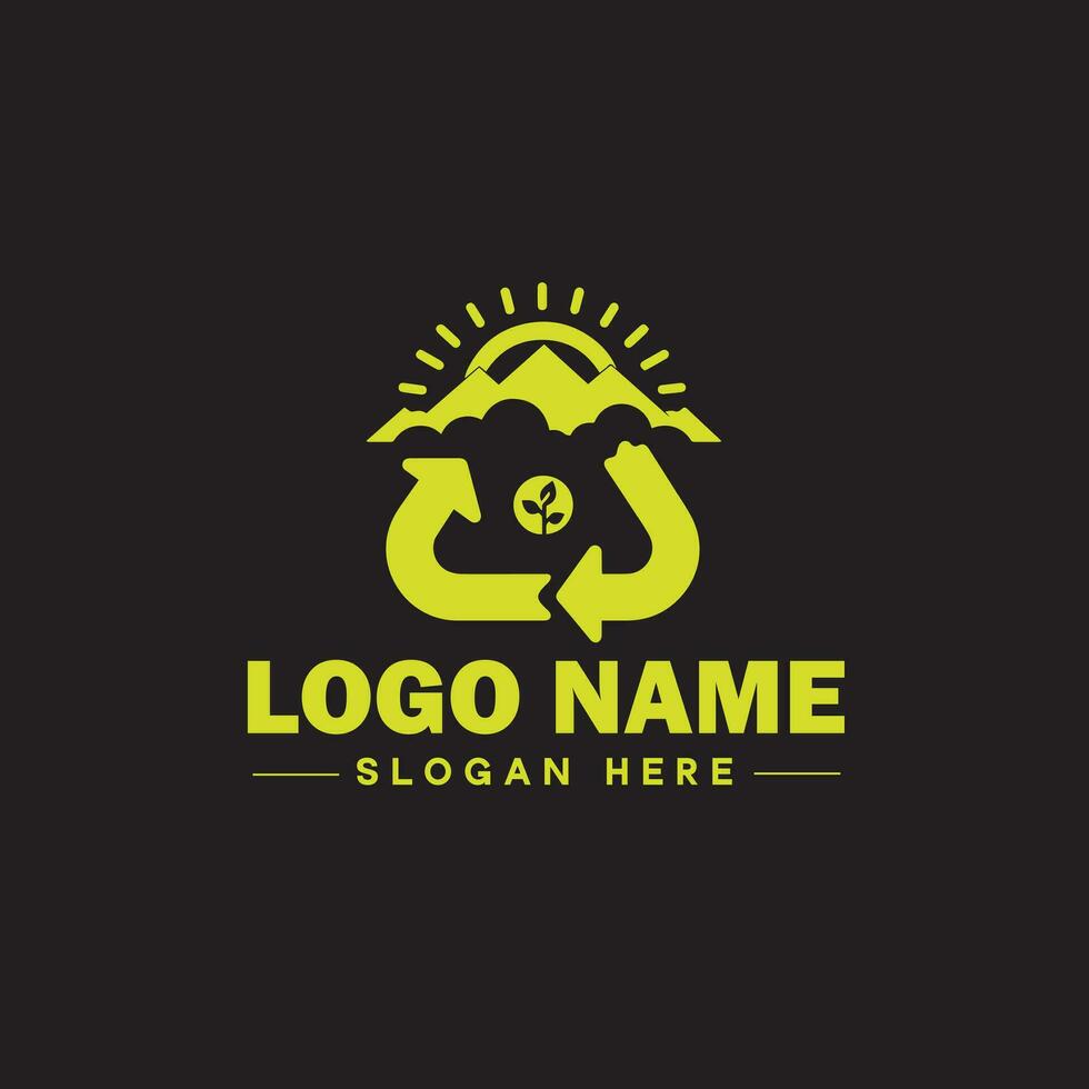 Environmental logo ecologic green nature farm business logo icon editable vector
