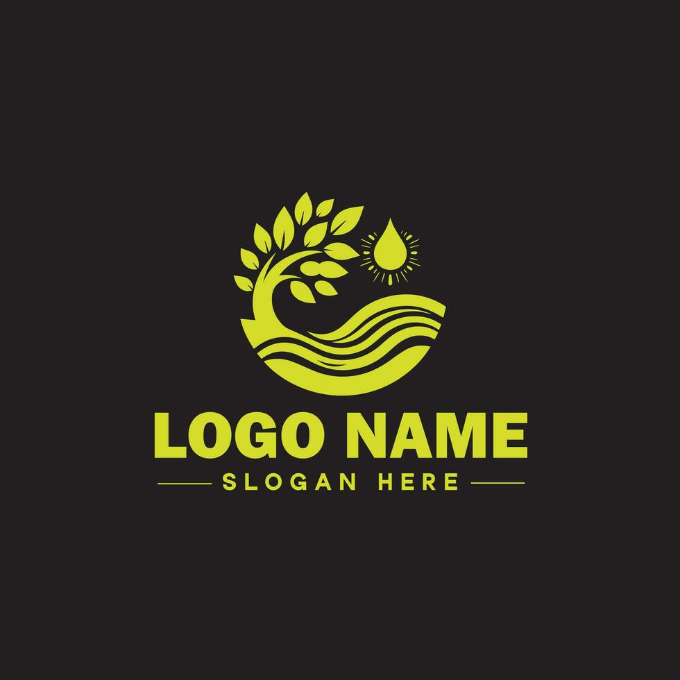 Environmental logo ecologic green nature farm business logo icon editable vector
