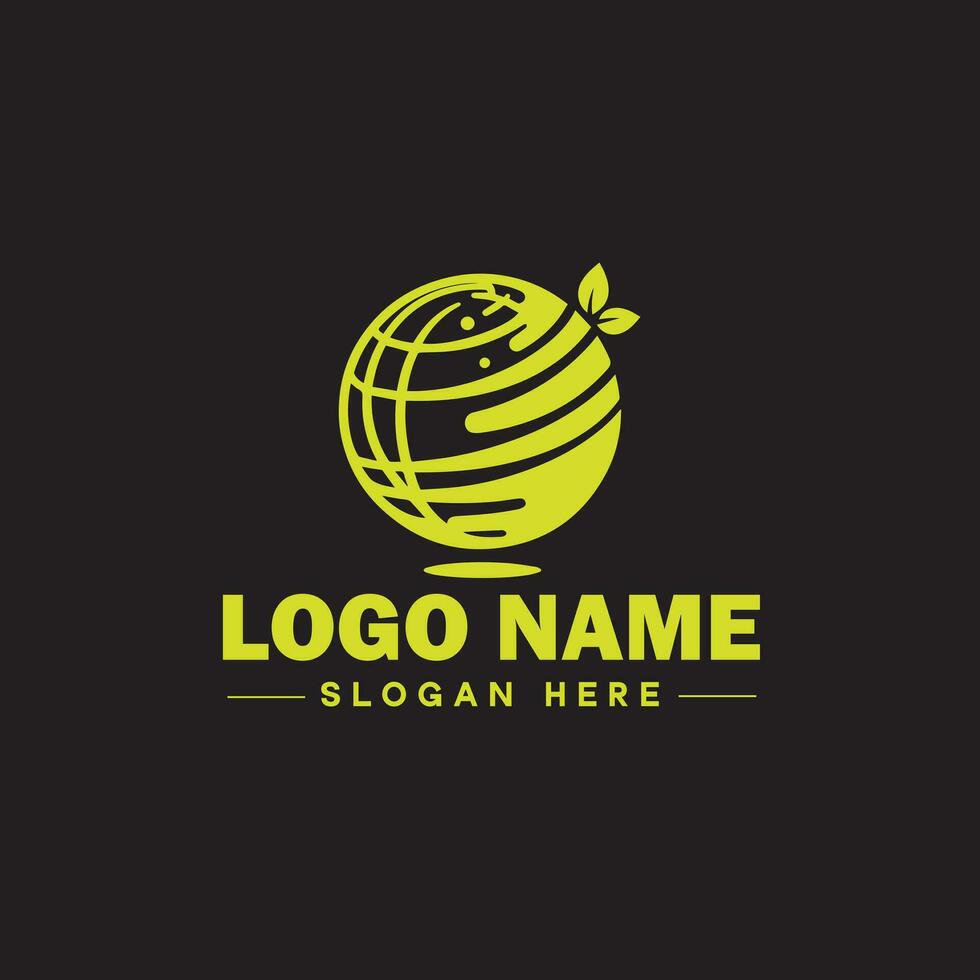 Environmental logo ecologic green nature farm business logo icon editable vector