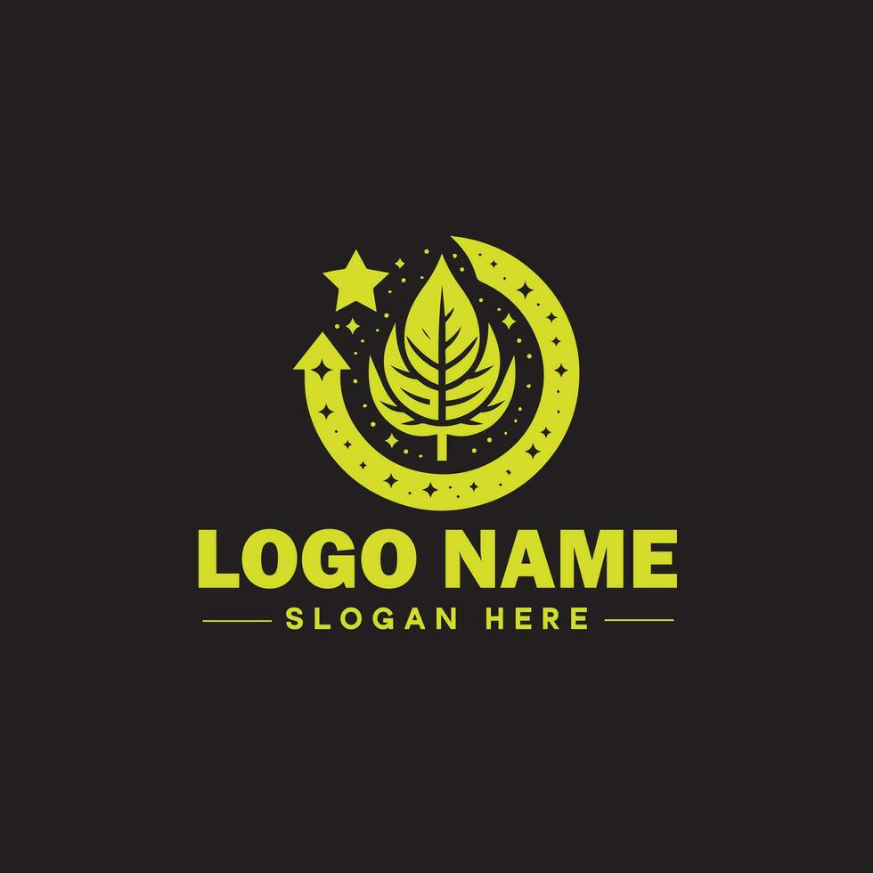 ambiental logo ecológico verde naturaleza granja negocio logo icono editable vector