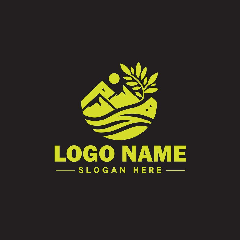 Environmental logo ecologic green nature farm business logo icon editable vector