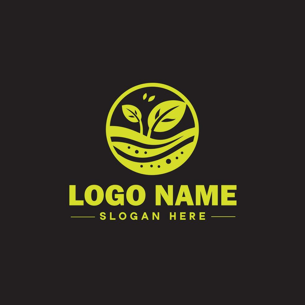 Environmental logo ecologic green nature farm business logo icon editable vector