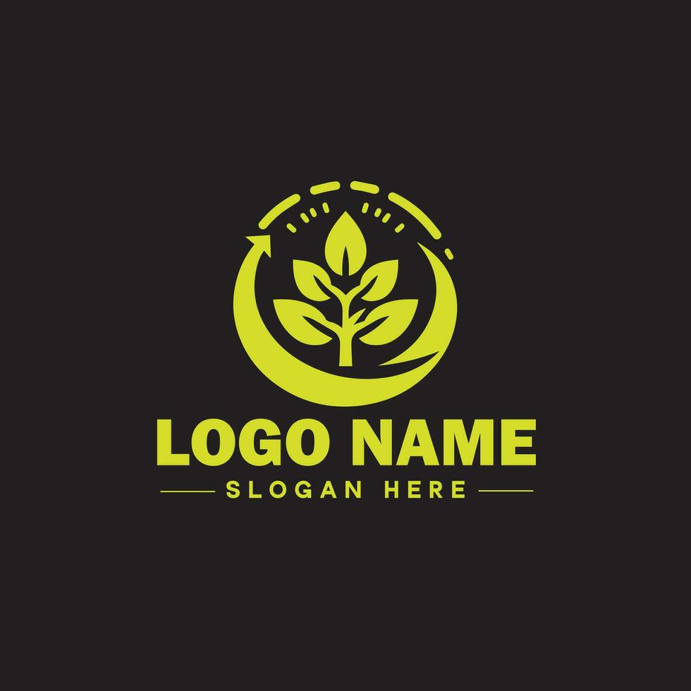 Environmental logo ecologic green nature farm business logo icon editable vector