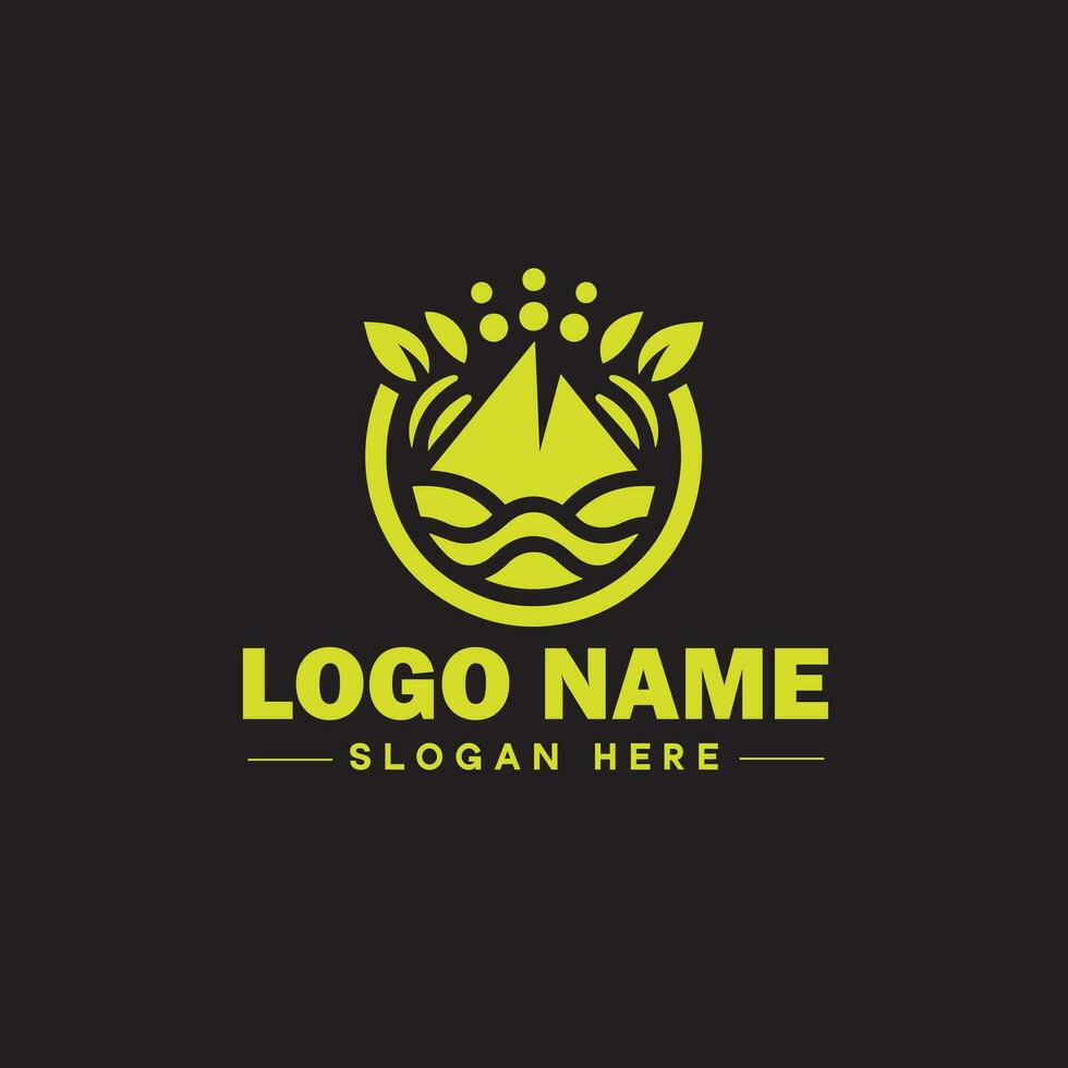Environmental logo ecologic green nature farm business logo icon editable vector