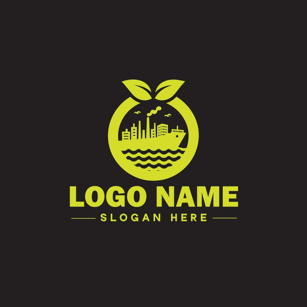 Environmental logo ecologic green nature farm business logo icon editable vector