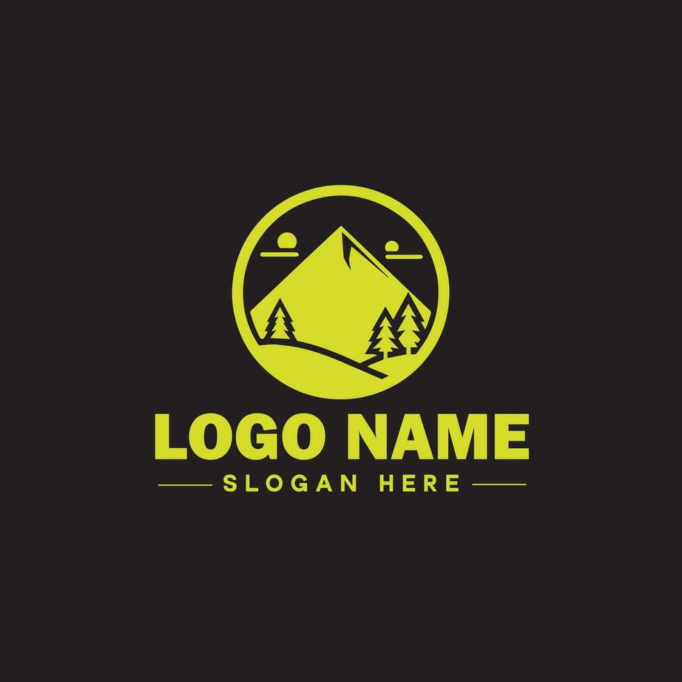 Environmental logo ecologic green nature farm business logo icon editable vector