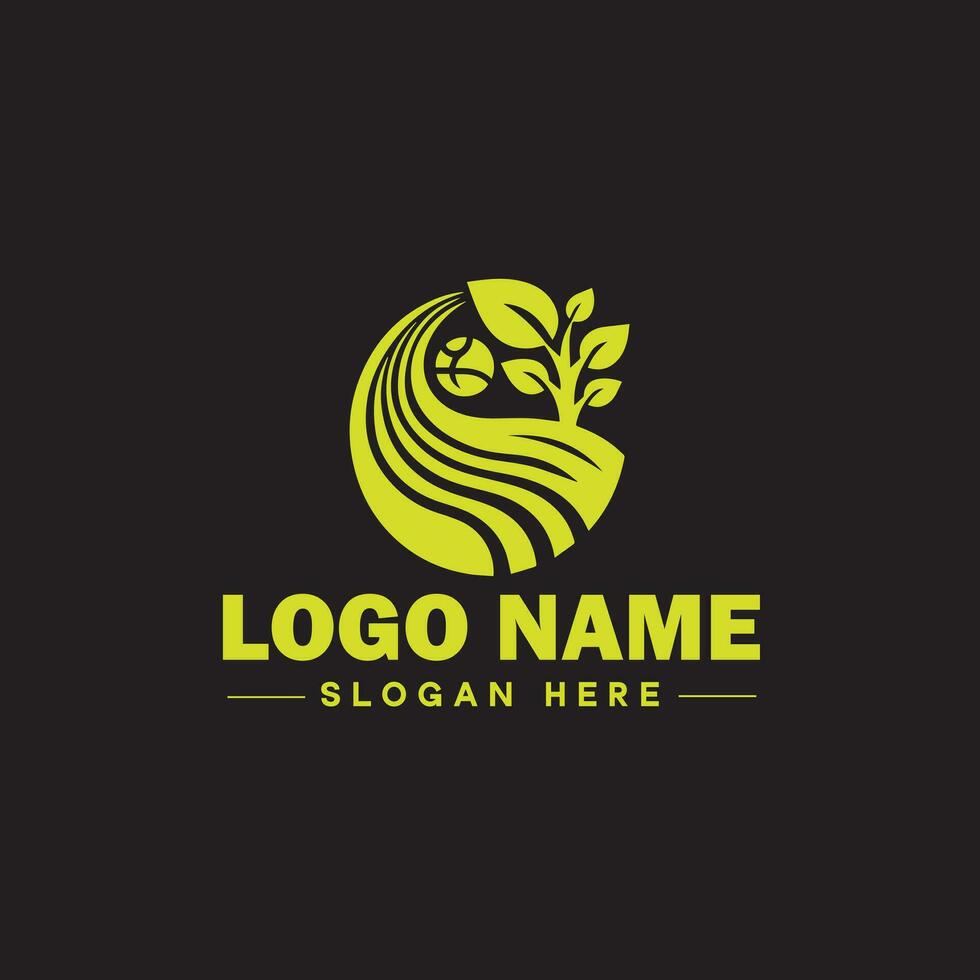 Environmental logo ecologic green nature farm business logo icon editable vector