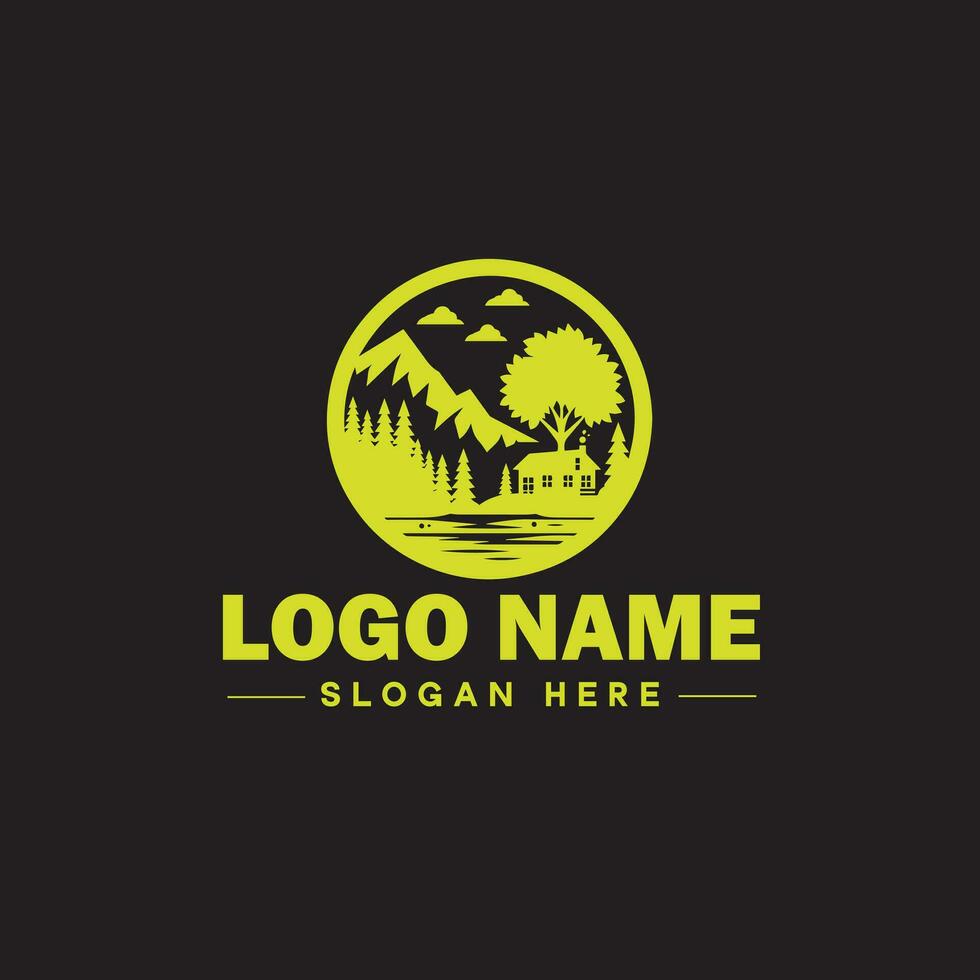 Environmental logo ecologic green nature farm business logo icon editable vector