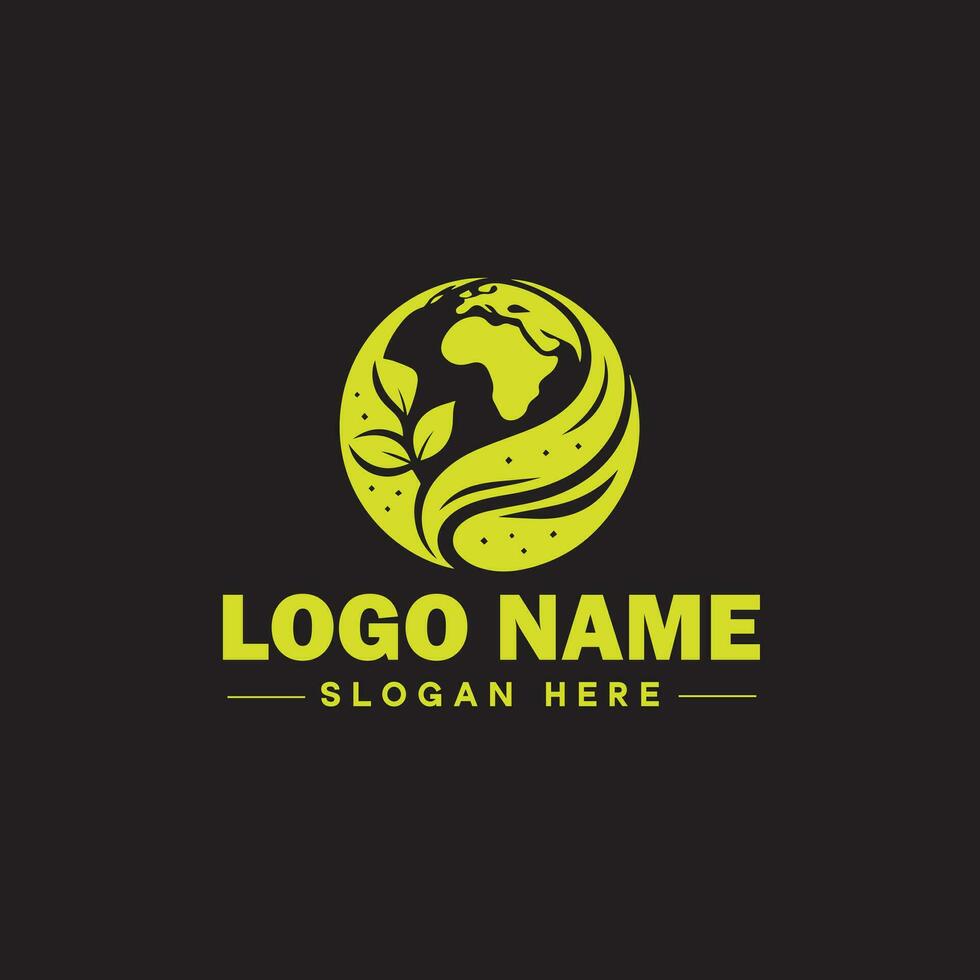 Environmental logo ecologic green nature farm business logo icon editable vector