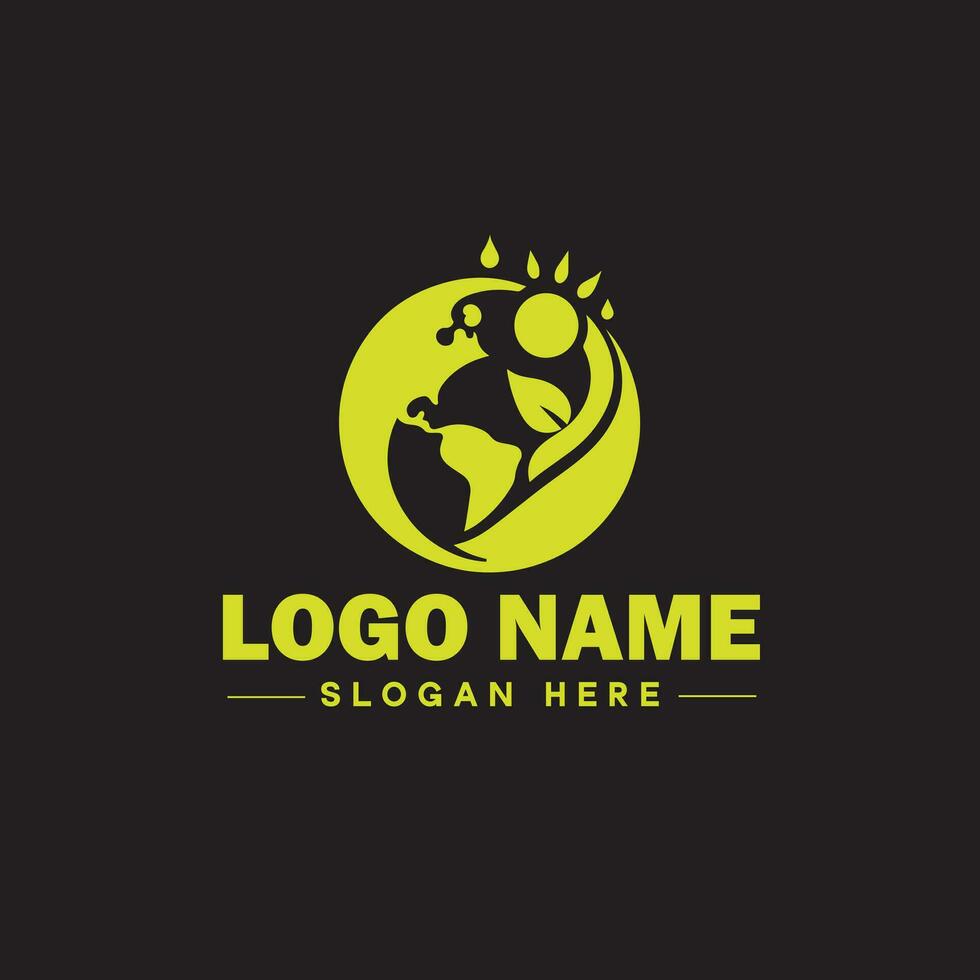 Environmental logo ecologic green nature farm business logo icon editable vector