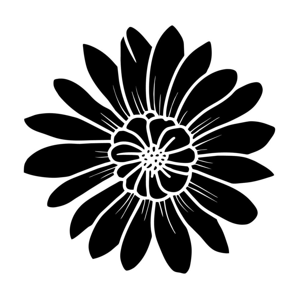 Hand drawn simple flower illustration vector