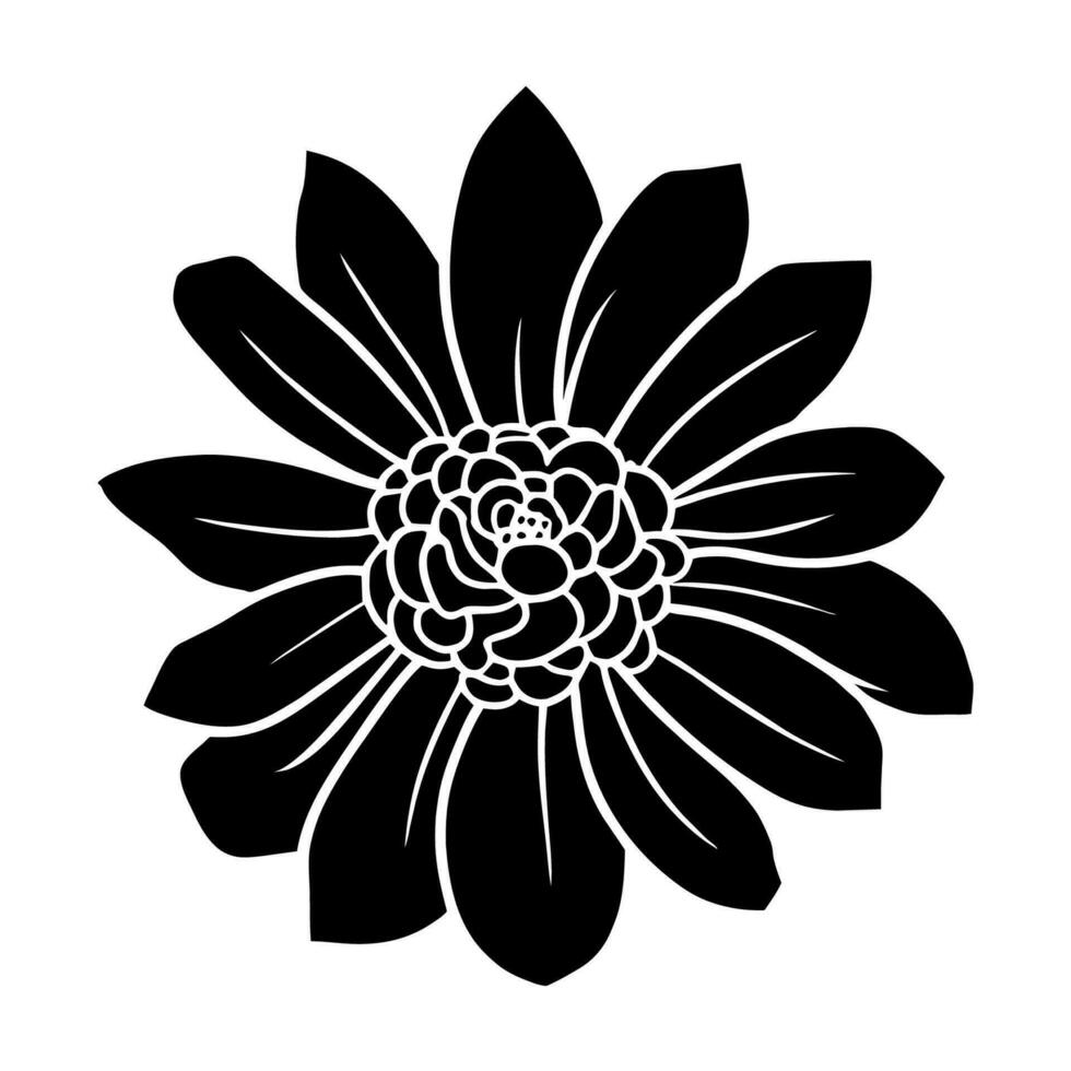 Hand drawn simple flower illustration vector