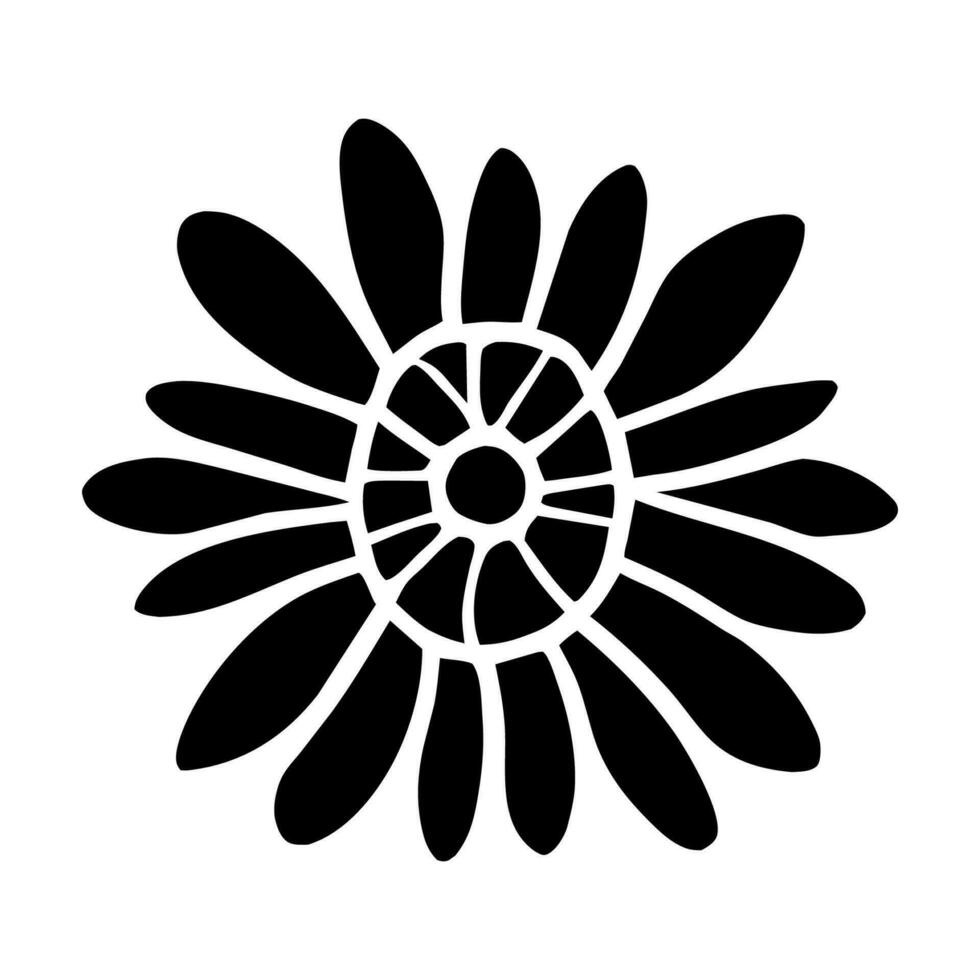 Hand drawn simple flower illustration vector