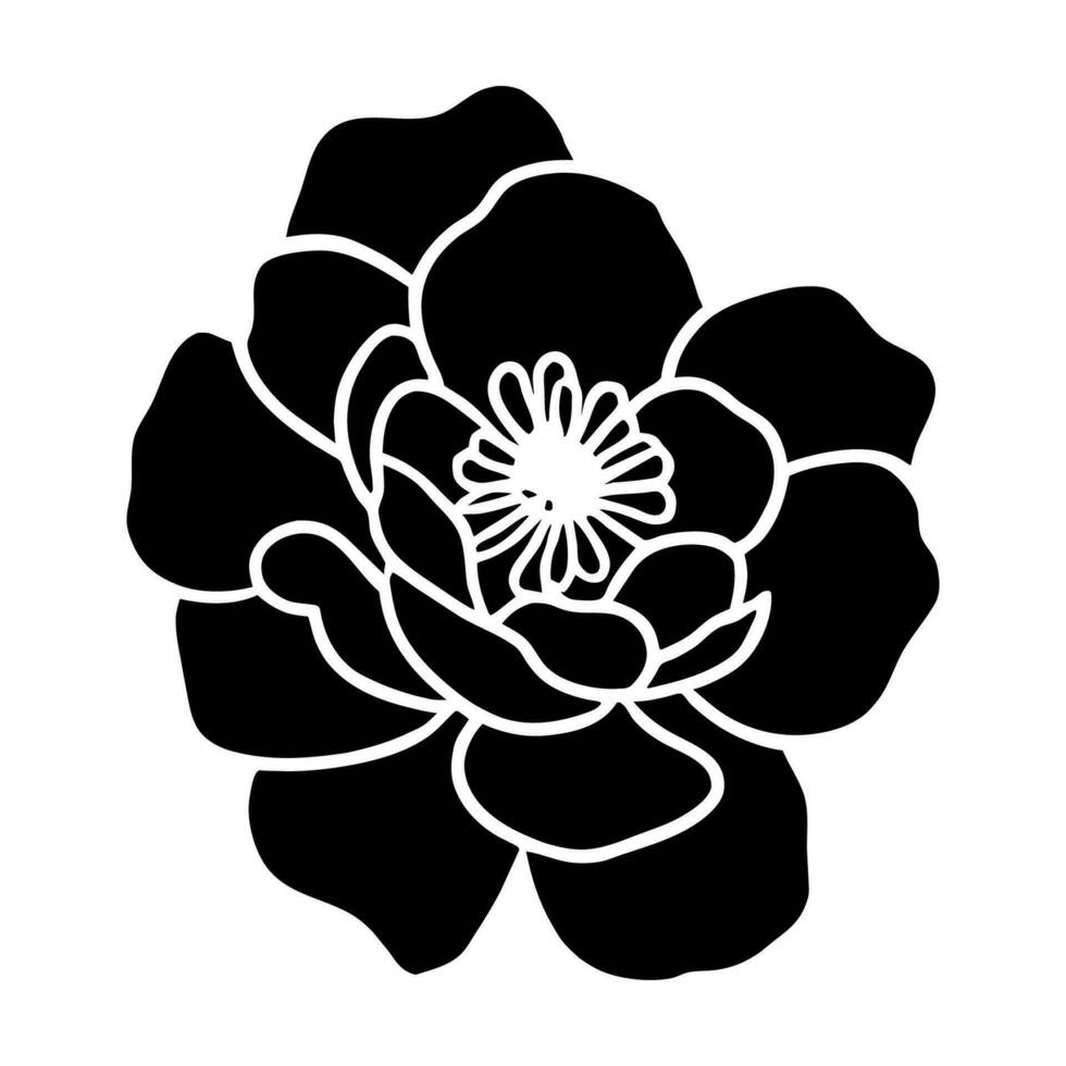 Hand drawn simple flower illustration vector