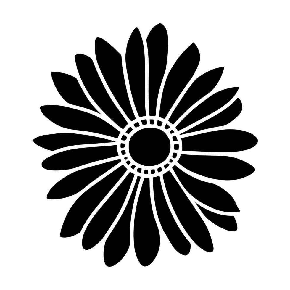 Hand drawn simple flower illustration vector