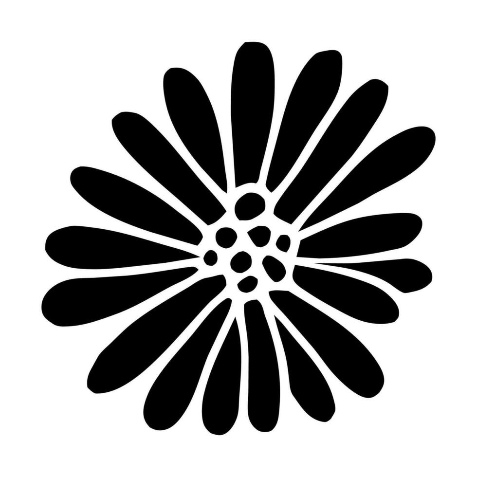 Hand drawn simple flower illustration vector