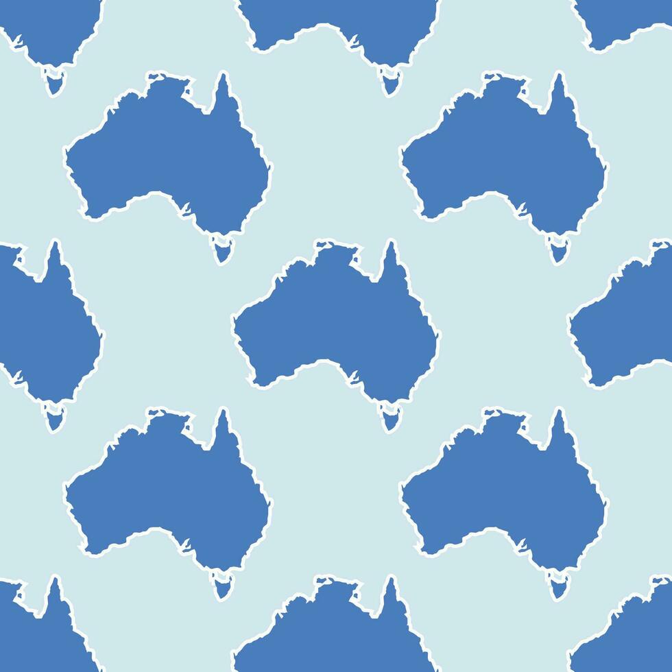 Seamless blue pattern of blue maps of Australia vector
