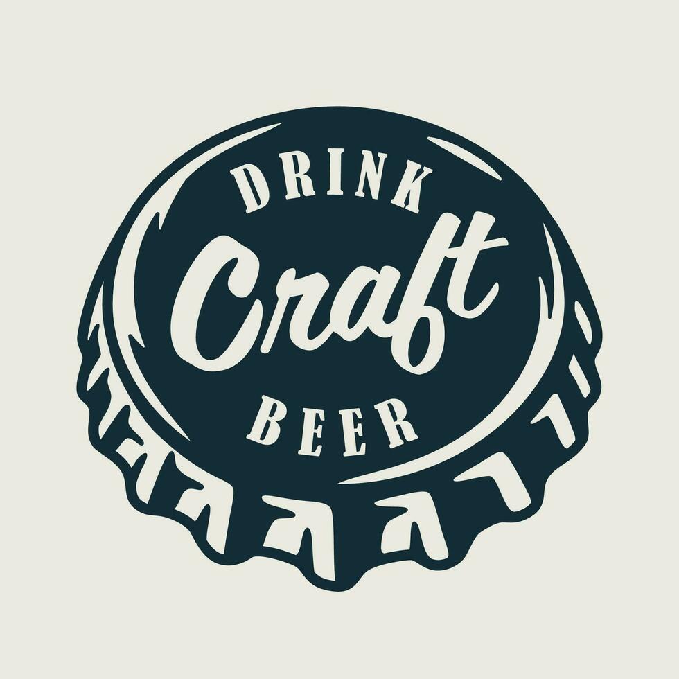 Emblem with metal cork from a beer bottle vector