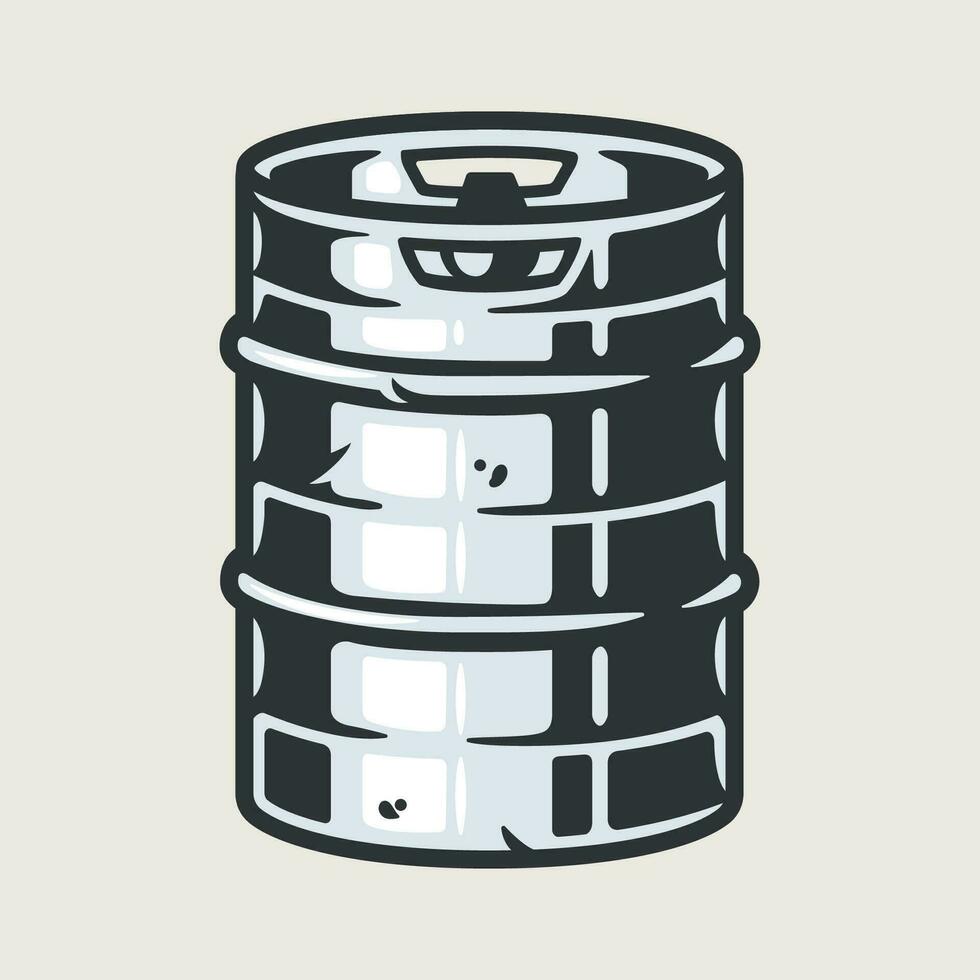 Metal craft beer keg for bar and festival vector