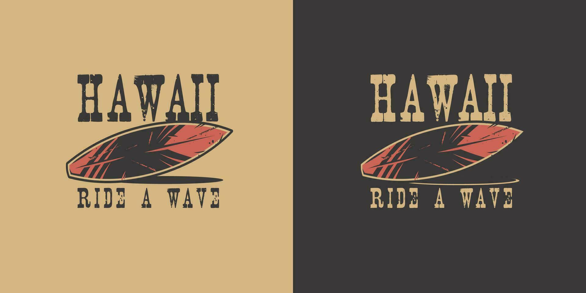 Surf board for surfing. Graphic hawaii surfboard vector