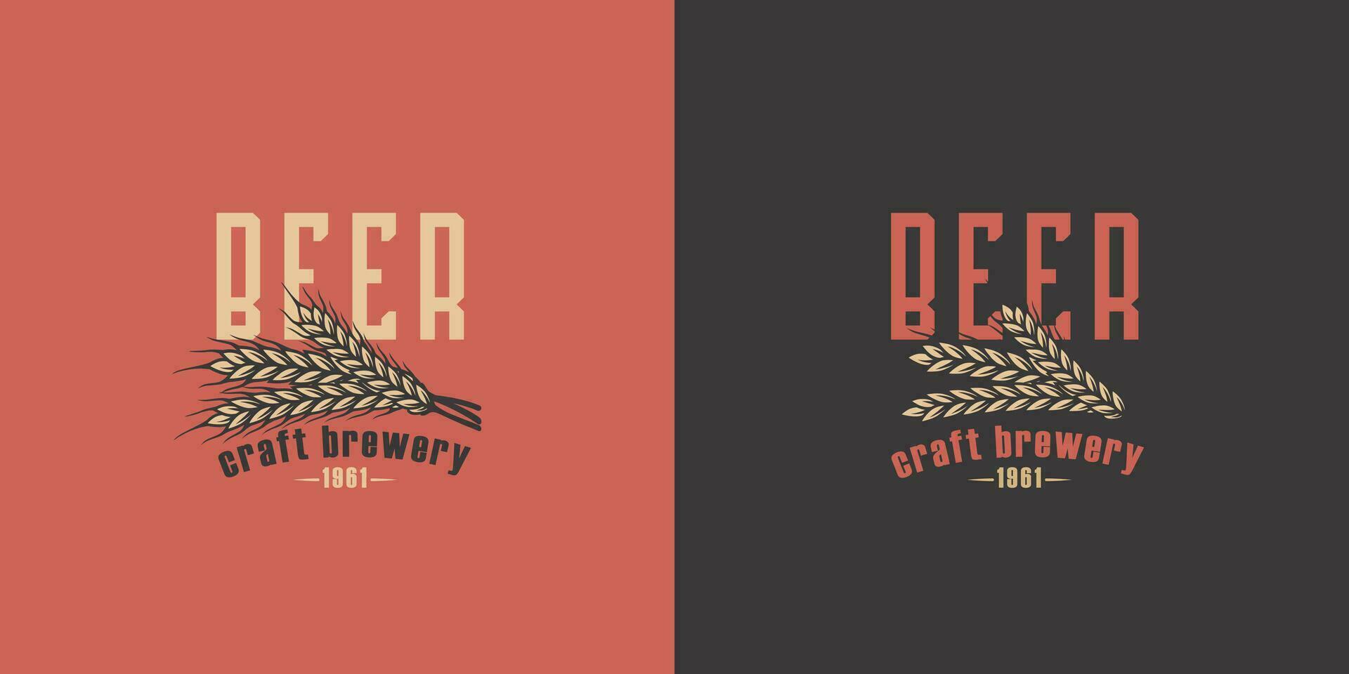 Beer barley for bar. Brew design for brewery vector