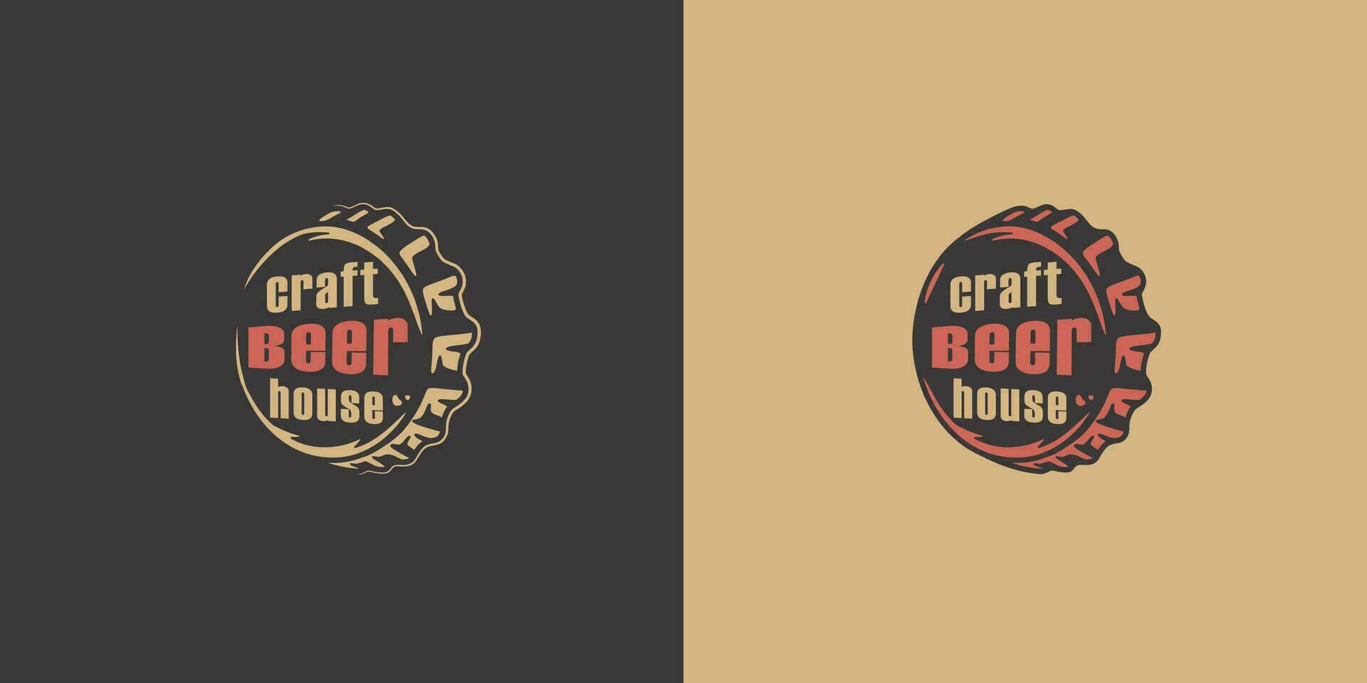 Beer cap for bar. Brew print with cork from bottle vector