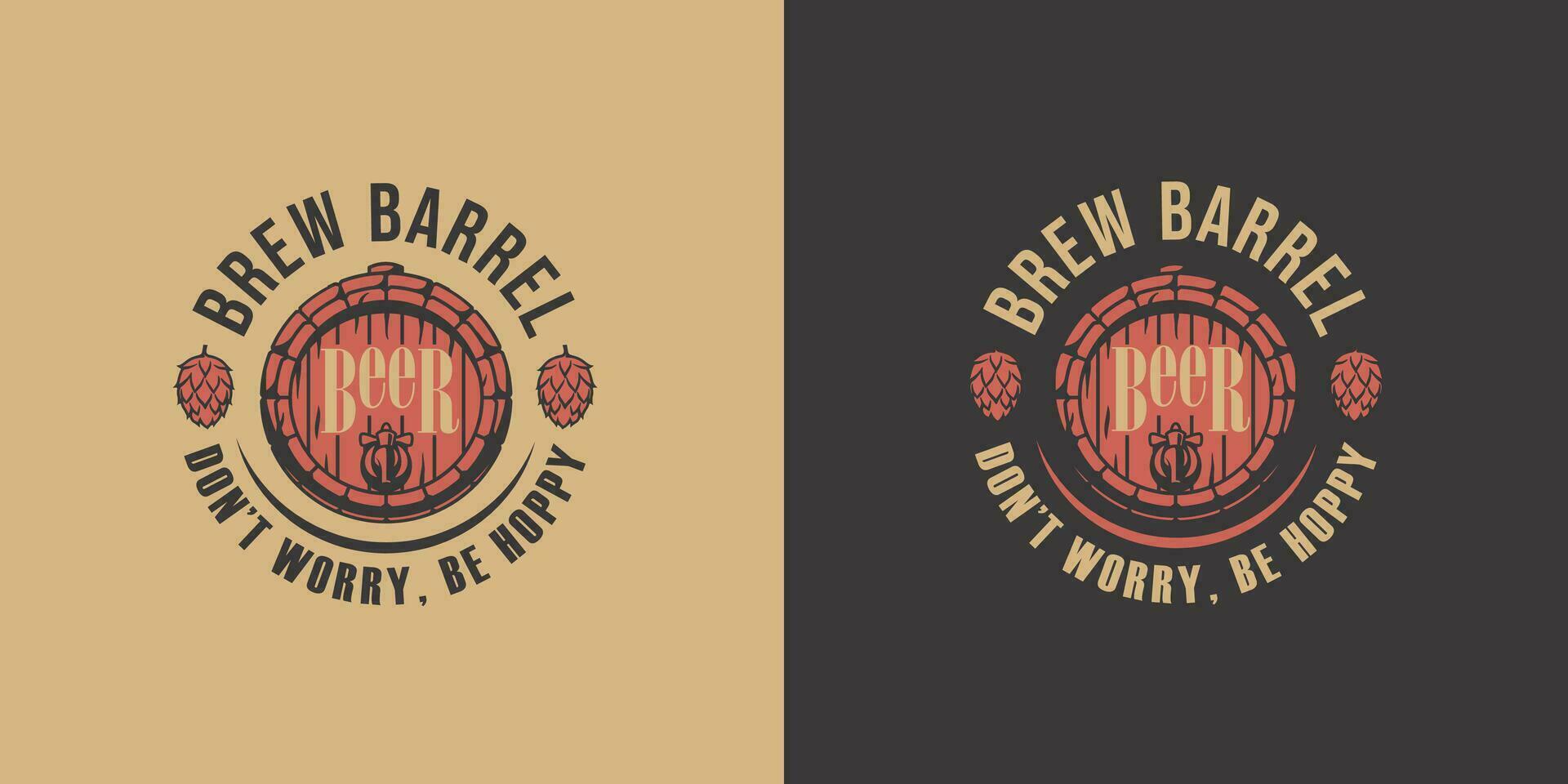 Beer barrel for bar. Design with keg for brewery vector