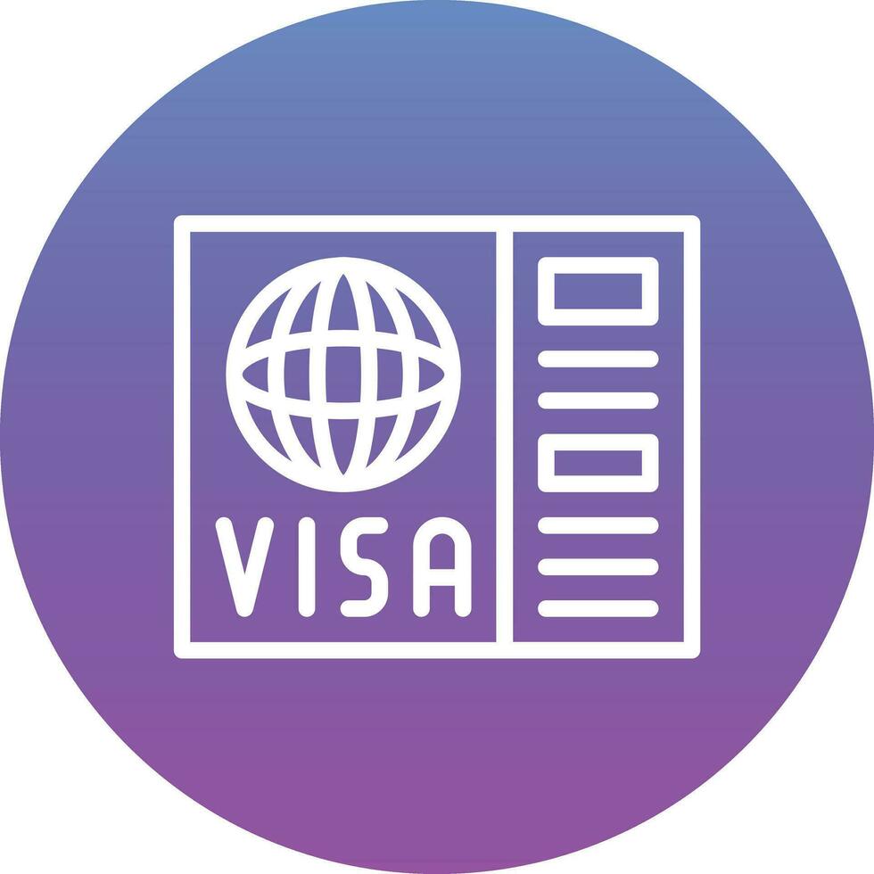 icono de vector de visa