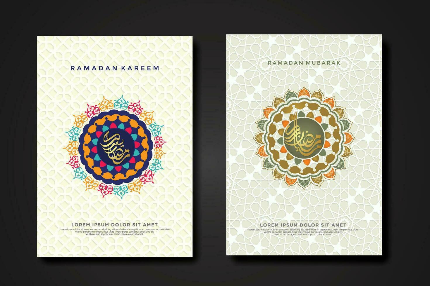 Set cover background template for ramadan event vector