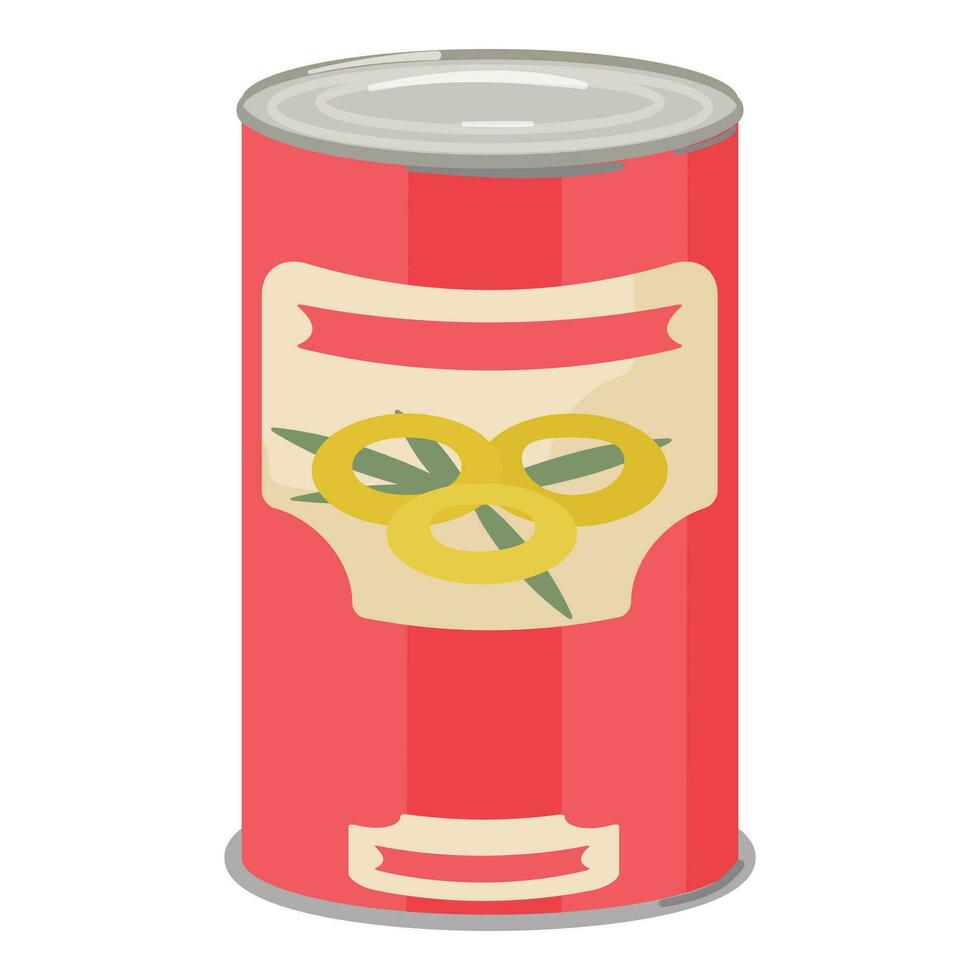 Fruit tin can icon cartoon vector. Food jar soup vector