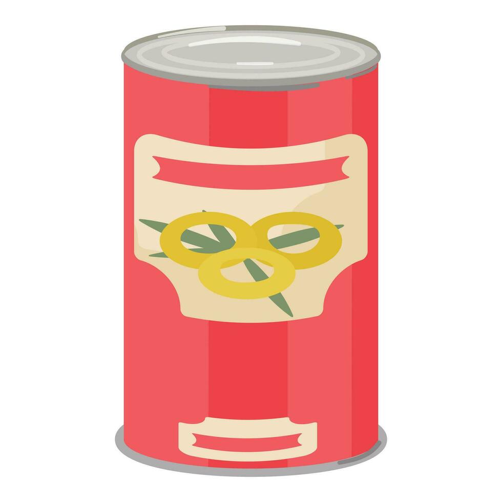 Fruta estaño lata icono dibujos animados vector. comida tarro sopa vector