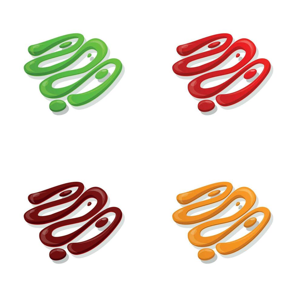 Sauce icons set cartoon vector. Various sauces vector