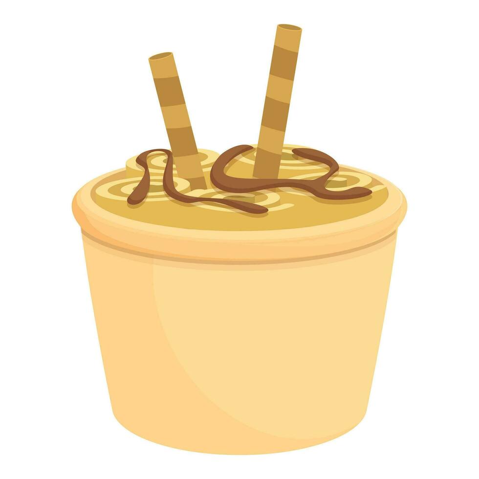 Stick ice cream icon cartoon vector. Frozen food menu vector