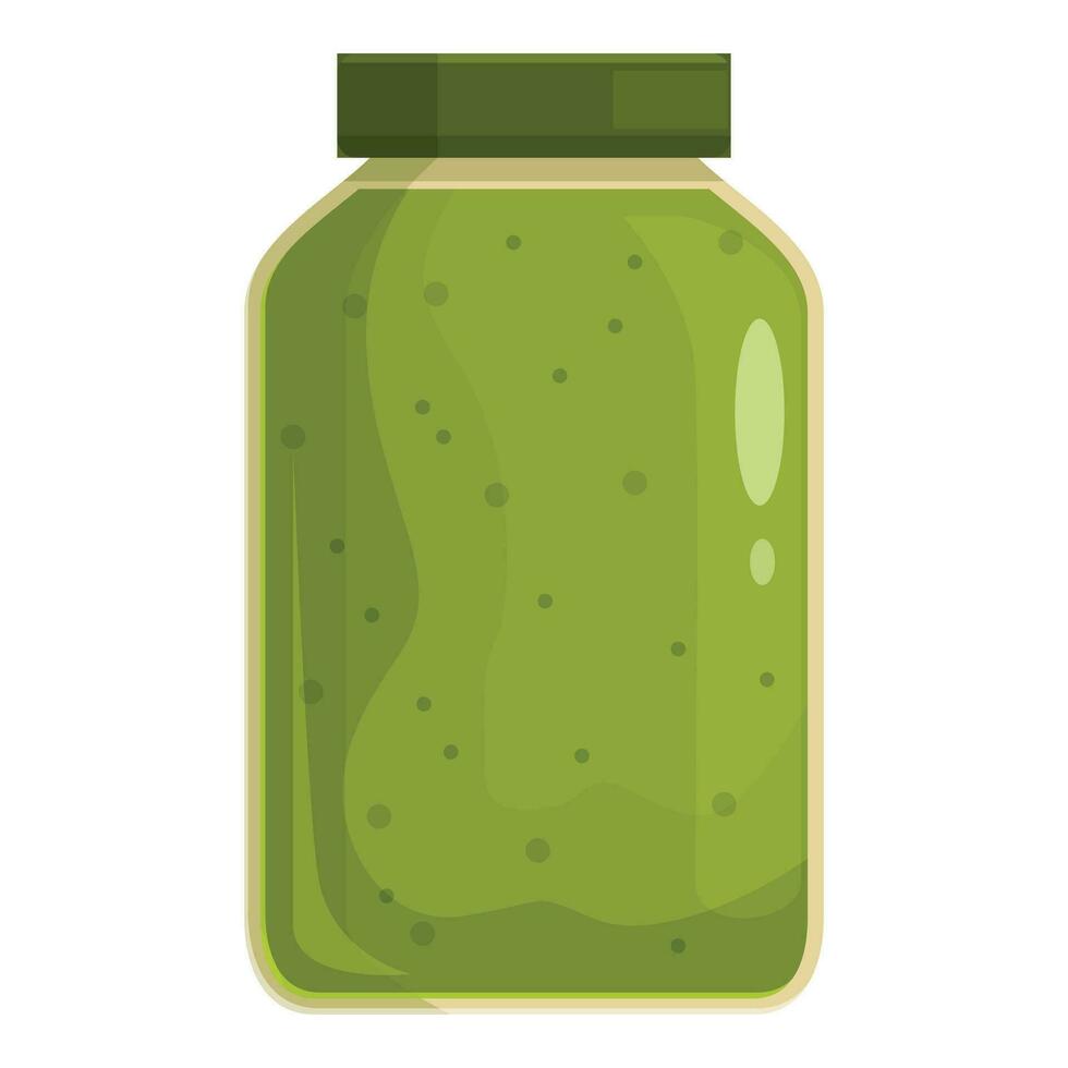 pesto salsa tarro icono dibujos animados vector. Cocinando envase vector